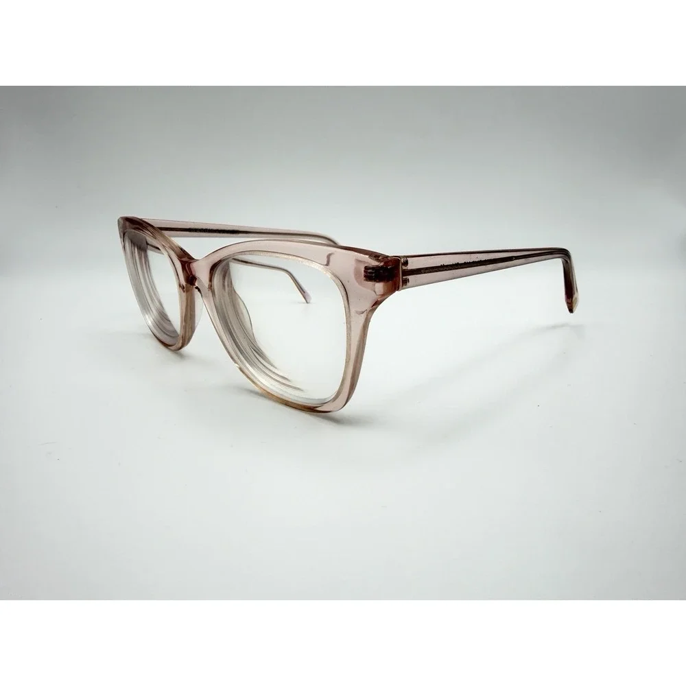 Warby Parker Hallie 600 Cat Eye PINK Transparent Eyeglasses Frame Only 51-18-145